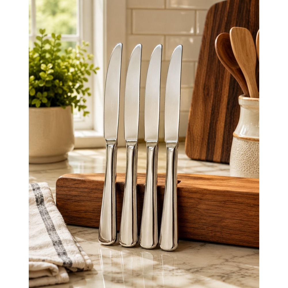 Title: Oneida‎ Aptitude Dinner Knives Set of 4 Stainless Flatware Glossy